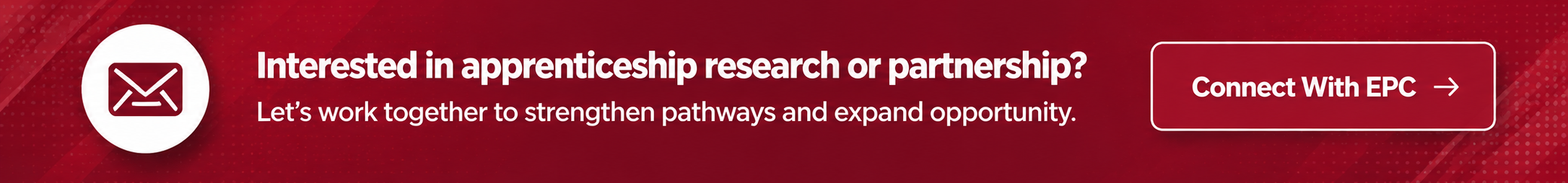 Interested in apprenticeship research or partnership? Connect with the Education Policy Center.